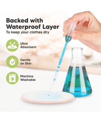 Maternity 14pk Organic Nursing Pads, Washable Breast Pads + Wash Bag, Reusable Nipple Pads