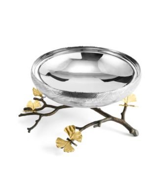 Butterfly Ginkgo Medium Footed Centerpiece Bowl