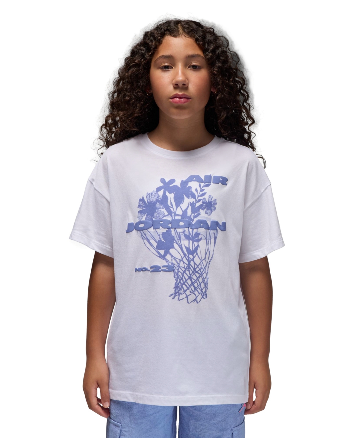 Jordan Big Girls 23 Flowers Short sleeve T-Shirt