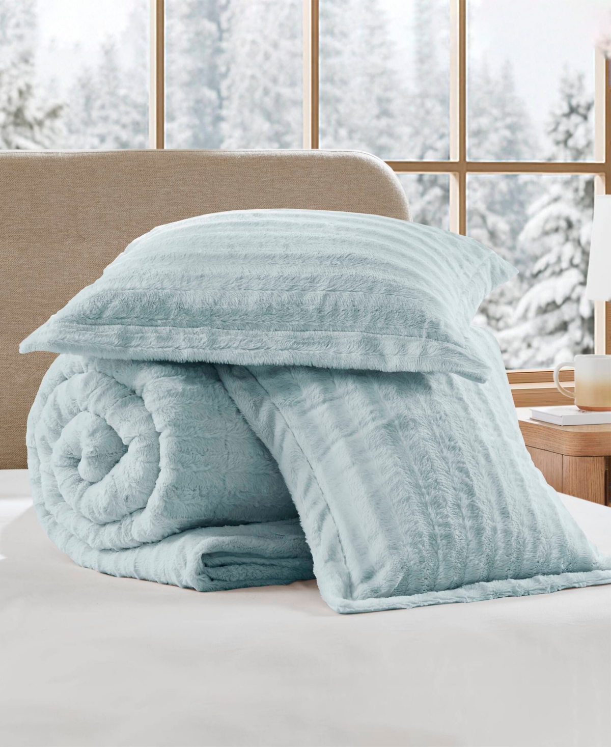 Madison Park Duke Reversible Faux Fur 3-Pc. Comforter Set