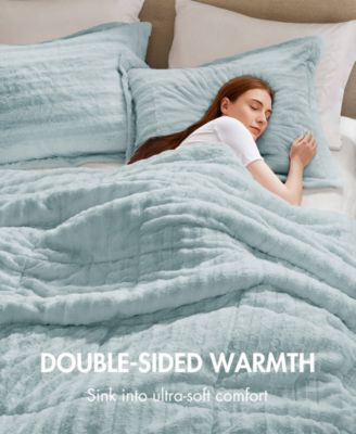 Duke Reversible Faux Fur 3-Pc. Comforter Set, Full/Queen