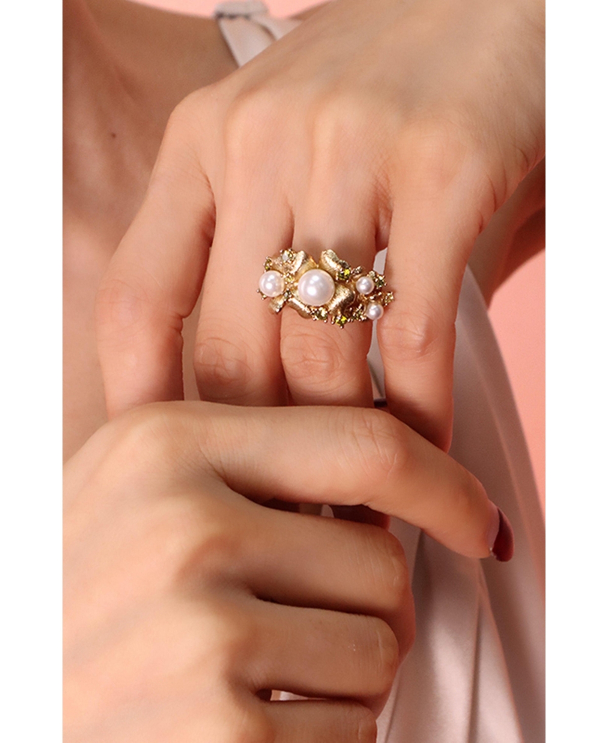 Retro Chic Garden Blossom Wide Ring