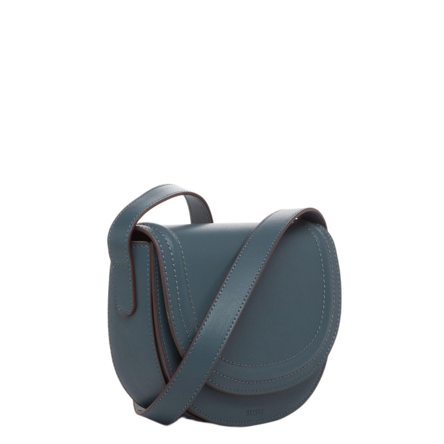 Женская сумка SUSU Small Leather Saddle Bag Crossbody Purse Casual Handbag, цвет: Синий / Бирюзовый синий — фото 2