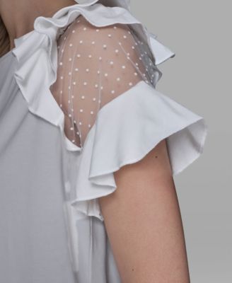 Women's Ruffle-Sleeve Pull-On Top