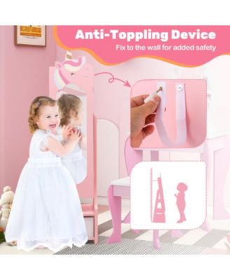 Kids Jewelry Armoire Cabinet with Storage and 2 Tilt Angles