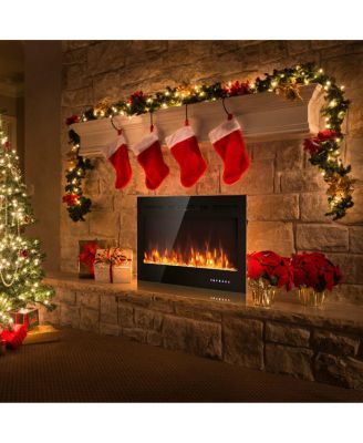 40-Inch Electric Fireplace Recessed with Thermostat