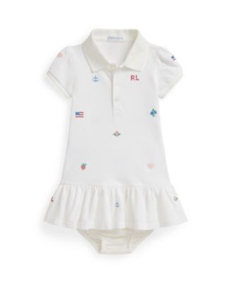 Baby Girls' Embroidered Polo Dress and Bloomer, 2-Piece Set