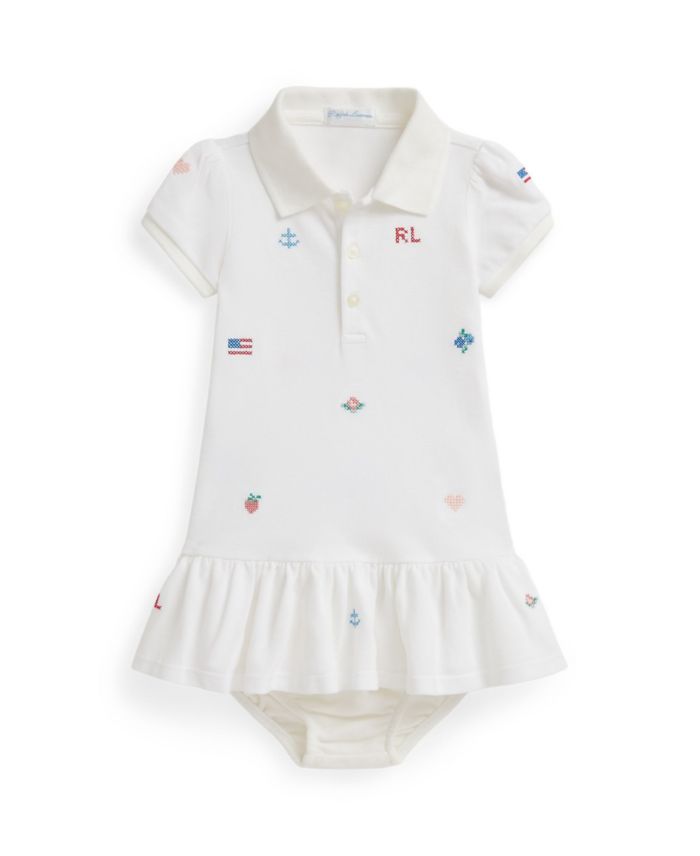 Polo Ralph Lauren Baby Girls' Embroidered Polo Dress and Bloomer, 2-Piece