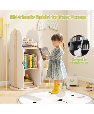 Kid's Rotating Bookshelf w/5 Shelves 360° Rotatable Display Shelf for Kid's Room