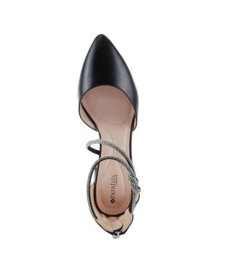 Women s ELUNED Crystal-Embellished Pointed Toe Pumps with Block Heel and Back Zipper