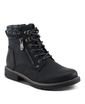 Women s Jadelyn Hiker-Inspired Lace-Up Boots with Sweater Collar and Zipper