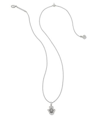 Cubic Zirconia Rhodium Over Brass Pendant Necklace