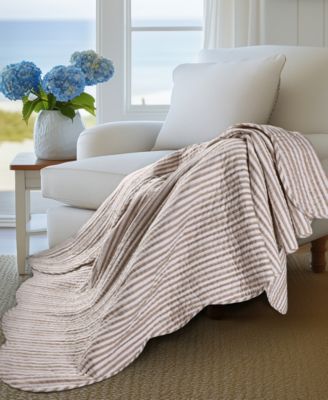 Martha Stripe Reversible Quilted Throw, 50" x 60"