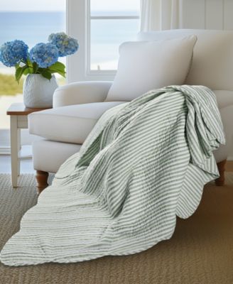 Martha Stripe Reversible Quilted Throw, 50" x 60"