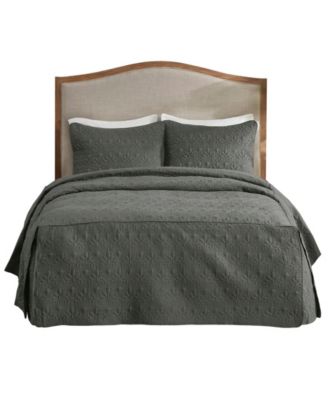 Quebec Open Corner Pleated Quilted Bedspread, King