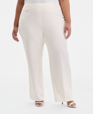 Plus Size Pull-On Flap-Pocket Pants