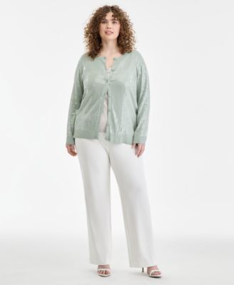Plus Size Sequin Cardigan Sweater