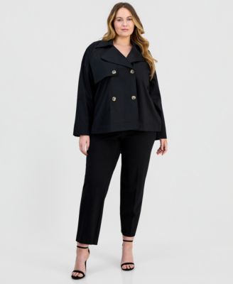 Plus Size Double-Breasted Blazer 