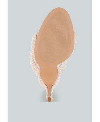 Womens Ambrin Pearl Embellished Slip On Stiletto Heels