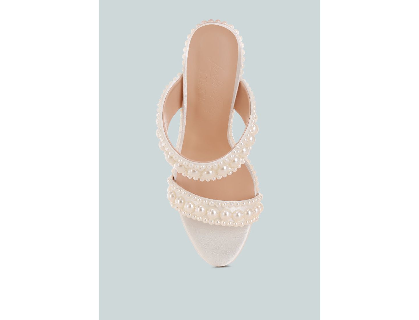 Женские туфли London Rag Ambrin Pearl Embellished Slip On Stiletto Heels, цвет: Белый атласный — фото 5