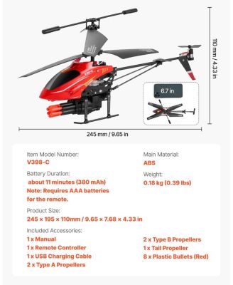 RC Helicopter, 2.4GHz Flying 3.5-Channel with Shooting Mode, Altitude Hold, LED Lights, Toy for Kids 14