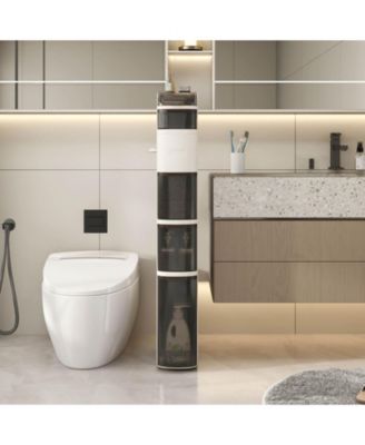 6-Tier Narrow Bathroom Storage Cabinet with Drawers Tissue Box Wheels for Kitchen