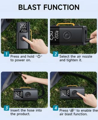 5-in-1 Portable Jump Starter with Air Compressor, 10000mAh Car Battery Booster