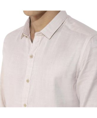 Men's Beige Basic Oxford Shirt