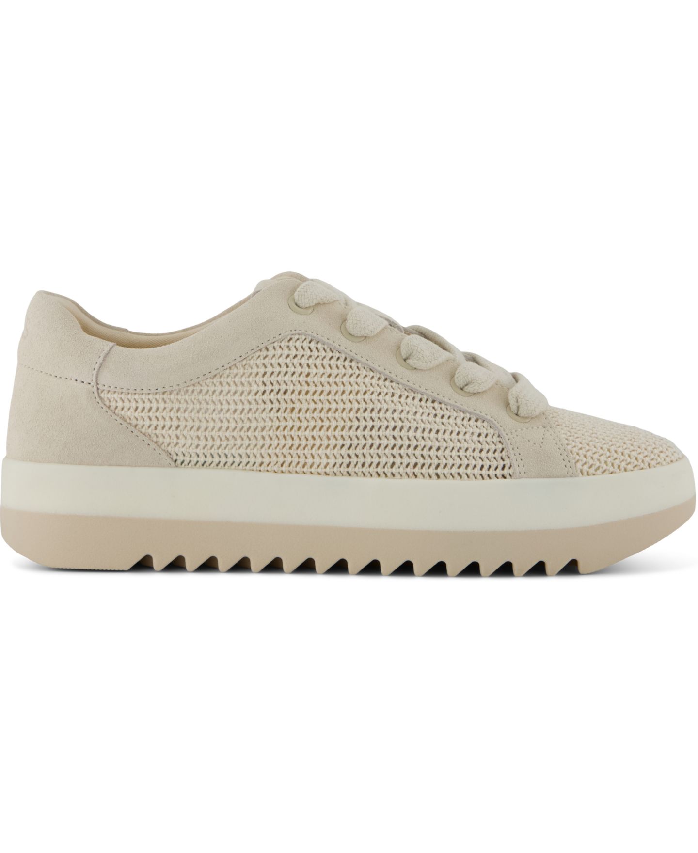 Женские кроссовки TOMS Rea Lace-Up Platform, цвет: Бежевый сетчатый замшевый — фото 2