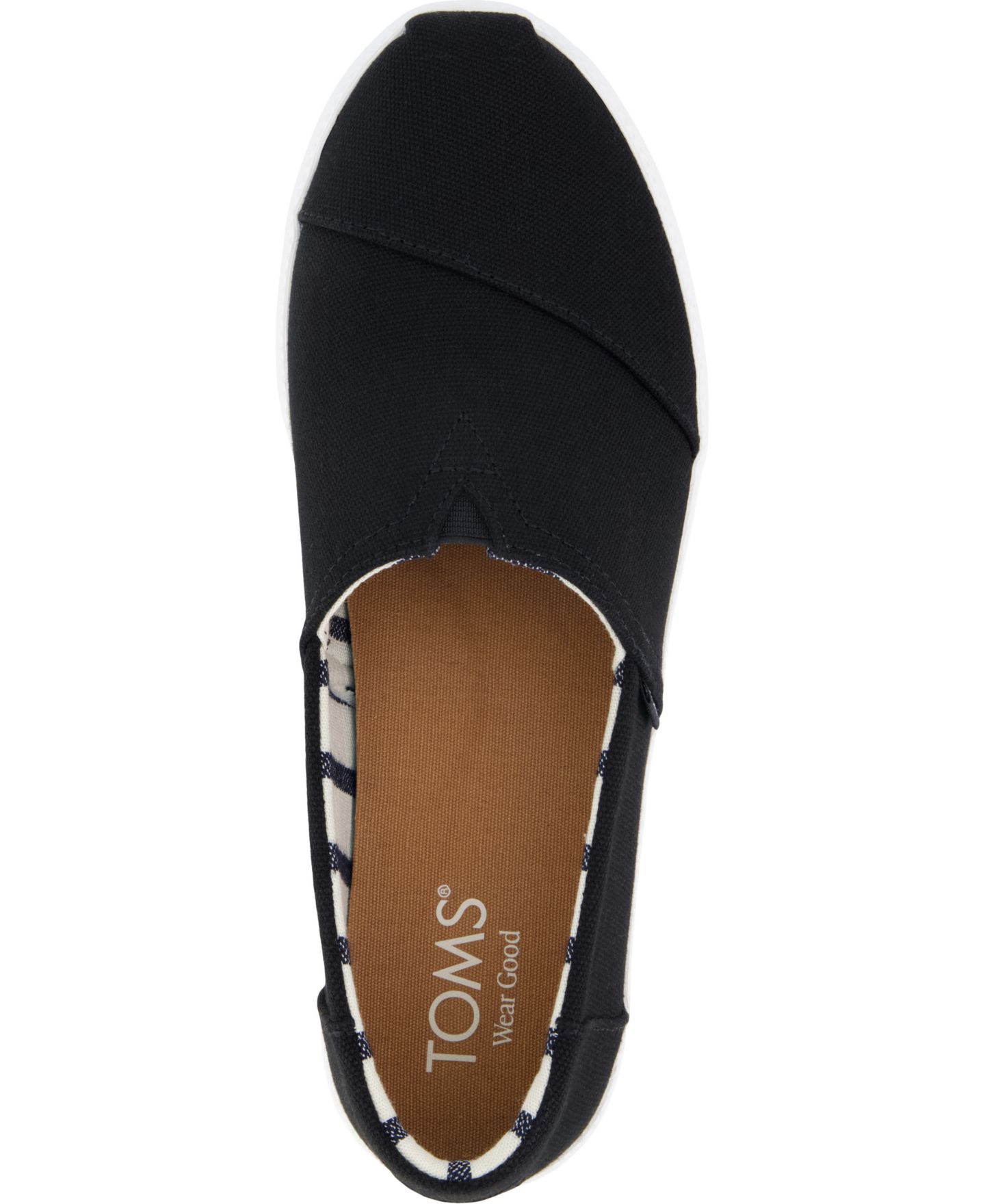 Женские кроссовки TOMS Asher Platform Slip-On, цвет: Чёрный холщовый — фото 4
