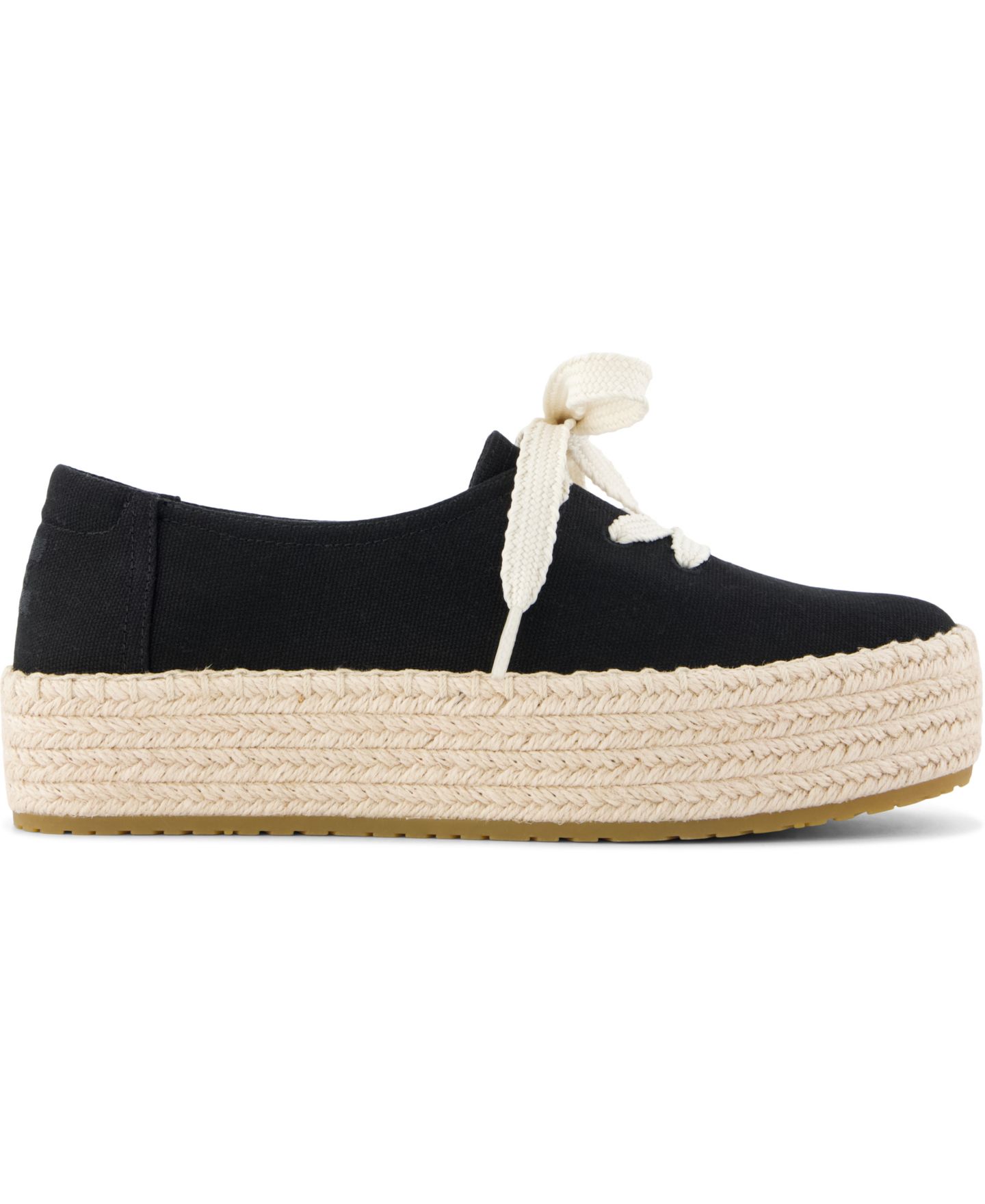 Женские кроссовки TOMS Valencia Lace-Up Espadrilles, цвет: Чёрный холщовый — фото 2
