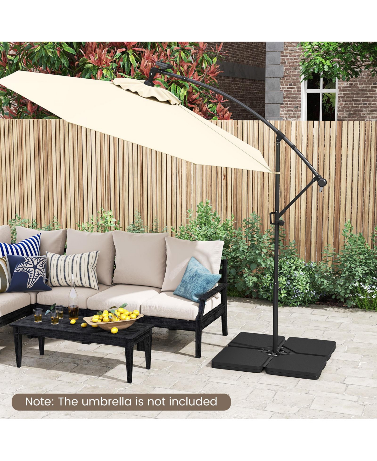 Slickblue Heavy-Duty Offset Umbrella Base with Fillable Spouts