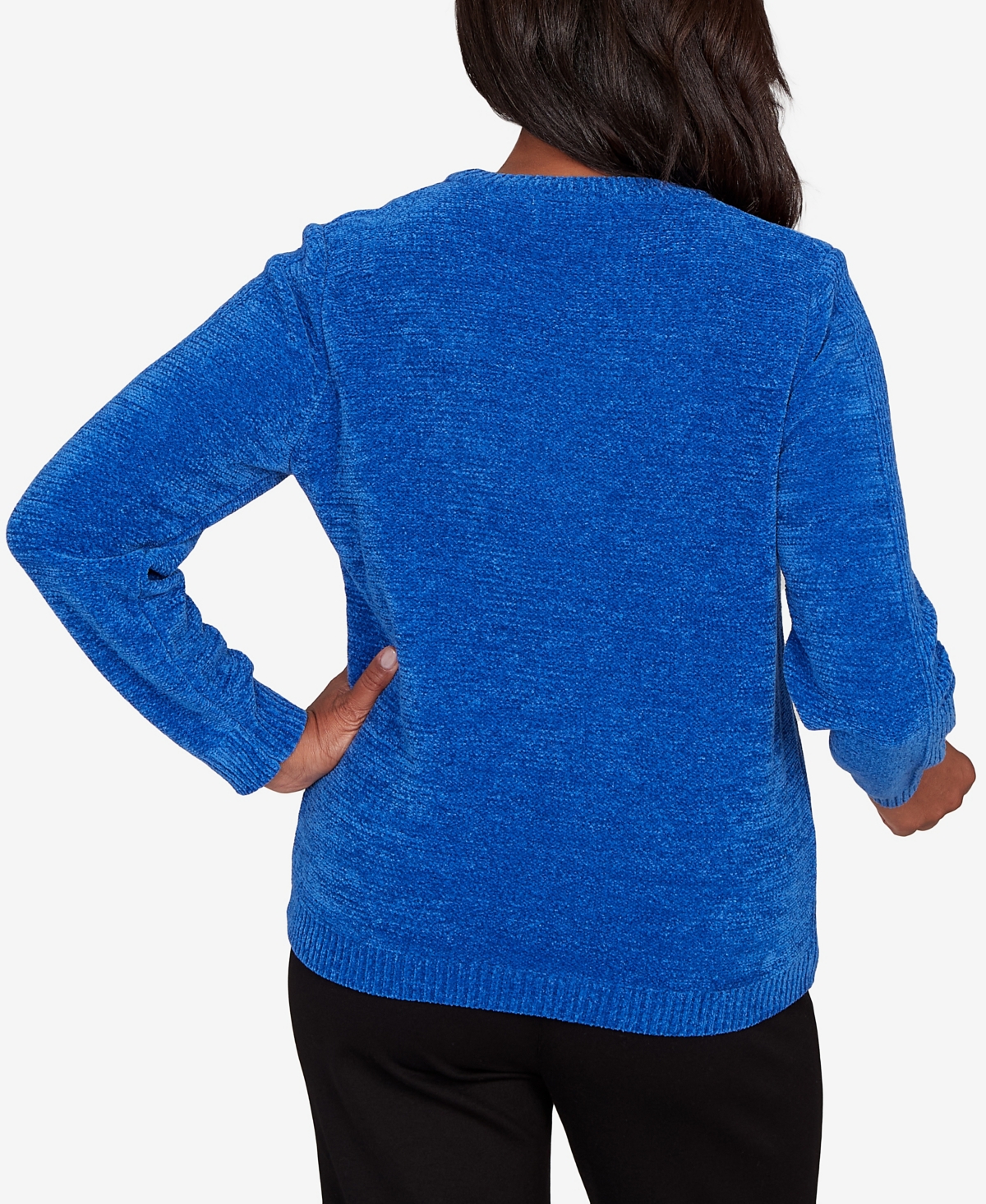 Alfred Dunner Women's Classic Cable Chenille Pullover Sweater