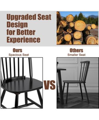 Set of 4 Vintage Windsor Dining Side Chair Wood Spindleback Kitchen Room