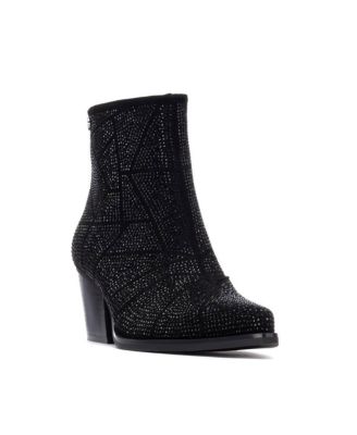 Women's Suede Heeled Ankle Booties