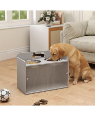 Elevated Dog Bowls with Storage, Raised Bowl Sd with Food Dishes