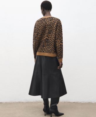 Women's Leopard-Print Knitted Sweater