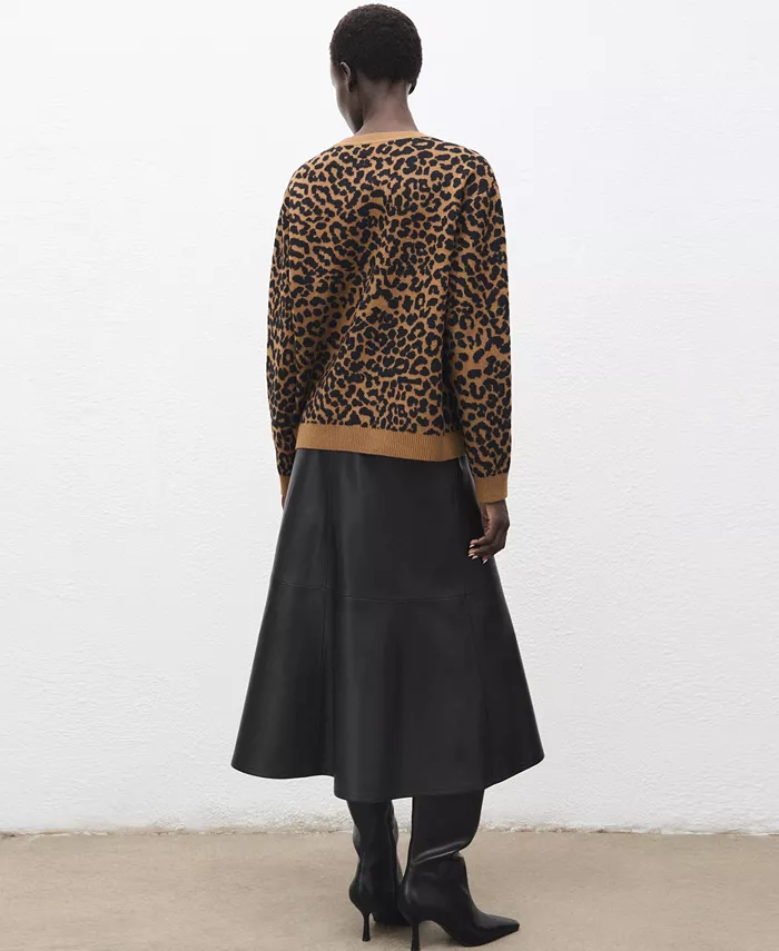 Women's Leopard-Print Knitted Sweater - thumbnail 2