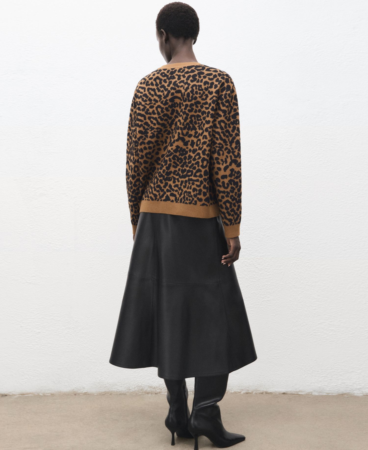 Women's Leopard-Print Knitted Sweater