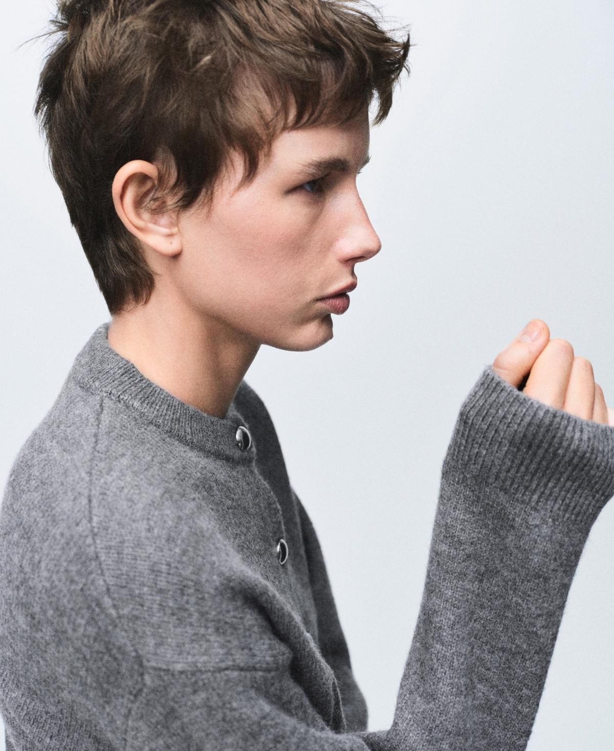 Mango Women's Buttons Chunky-knit Cardigan In Gray