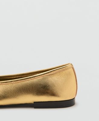 Women's Bow Leather Ballet Flats