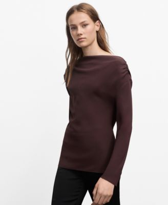 MANGO - Women's Asymmetrical Neckline Blouse