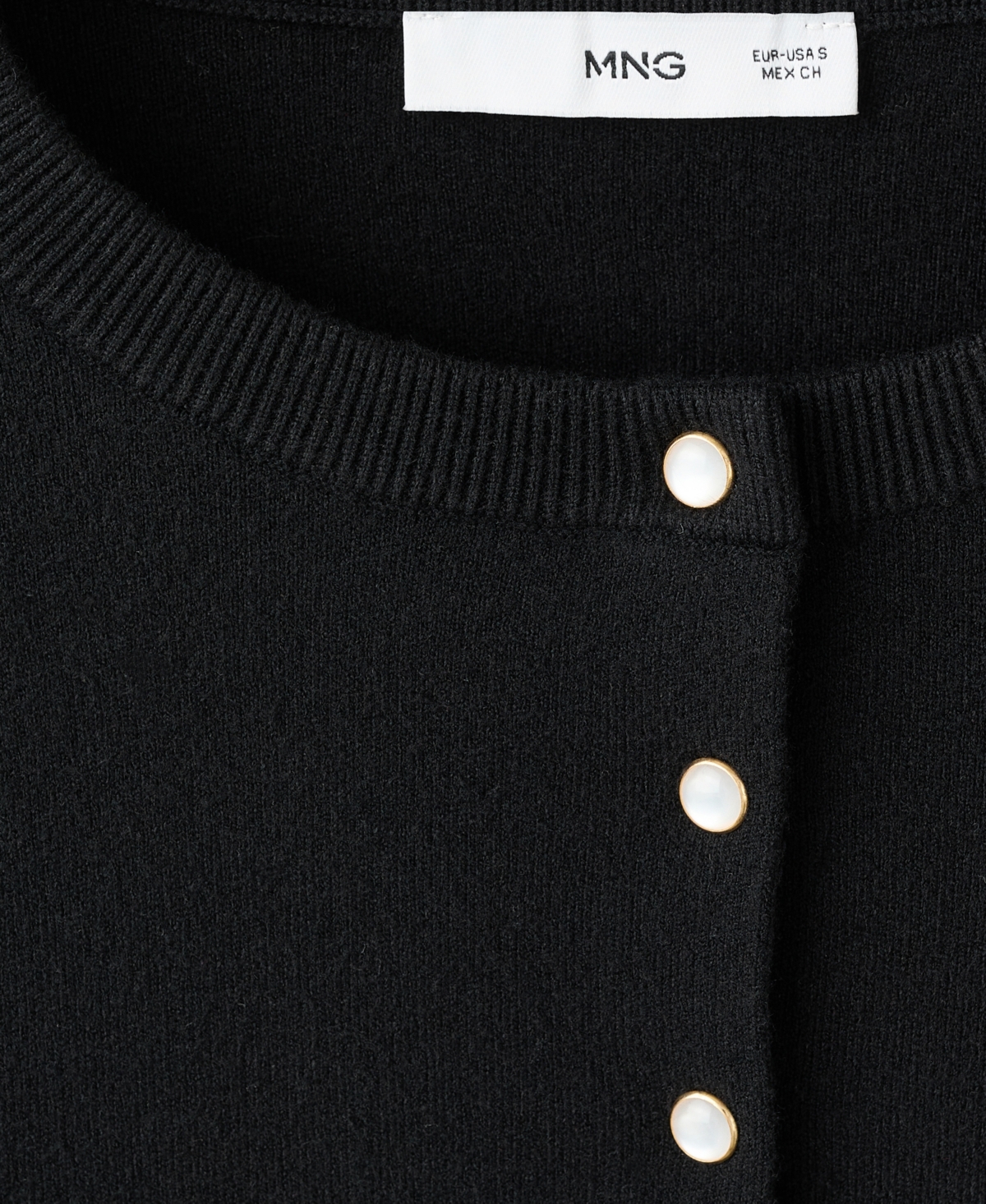 Mango Women's Knitted Button Cardigan In Black