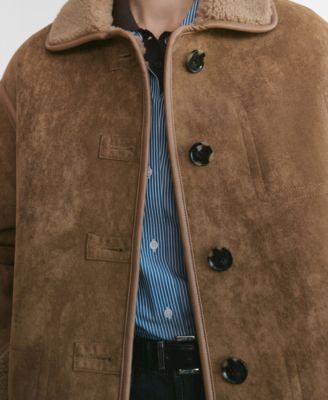 Women's Faux-Shearling Leather-Effect Coat