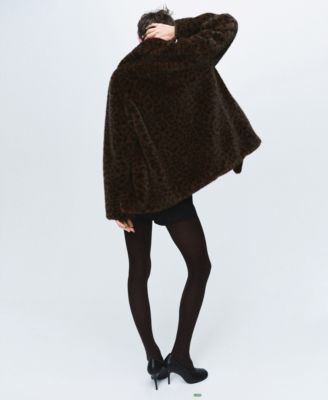 Women's Leopard Fur-Effect Coat
