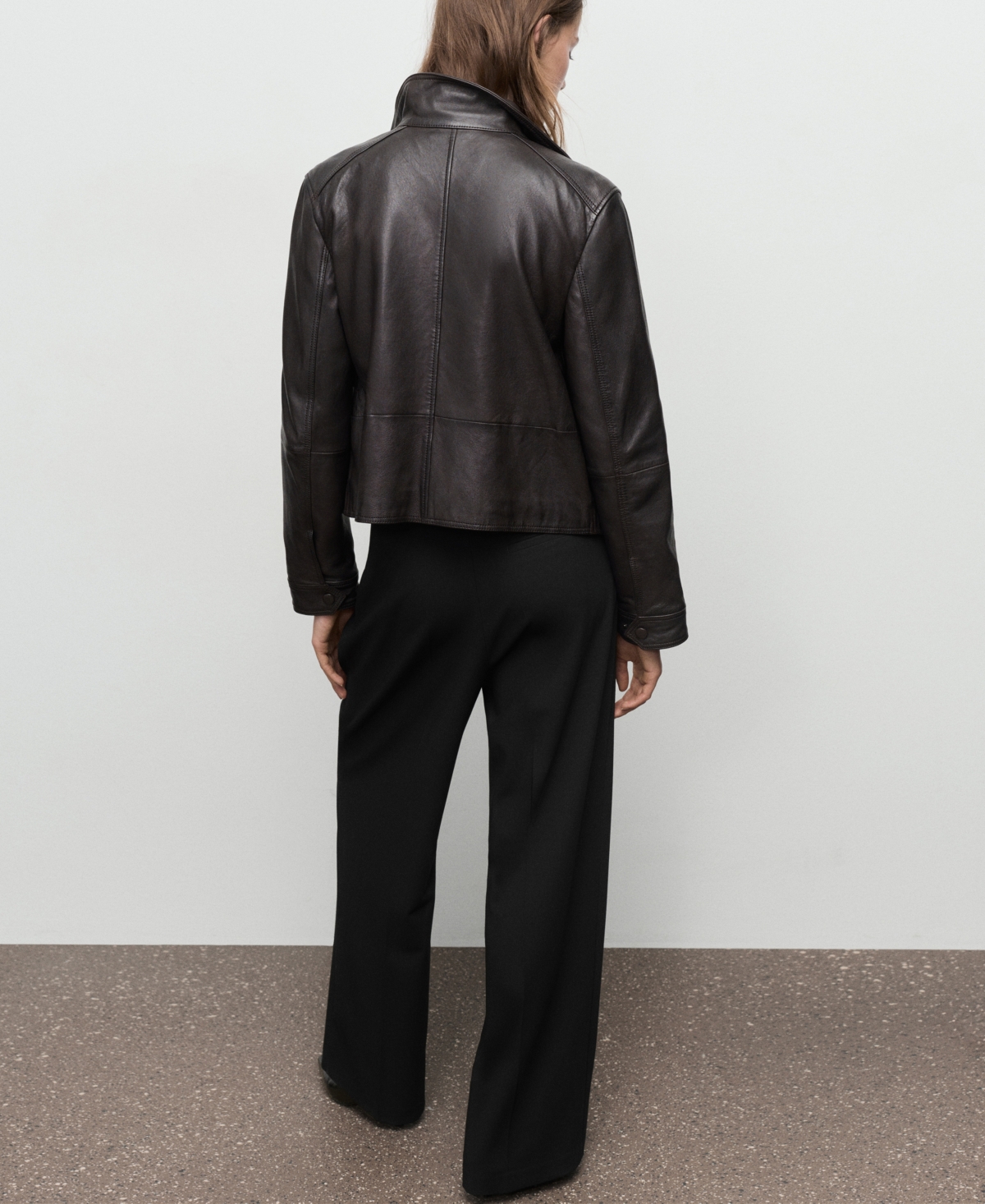 Mango Women's Wide-Leg Mid-Rise Pleated Pants