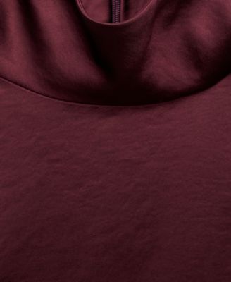 Women's High Collar Satin Blouse