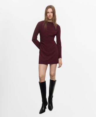 Women's Boat-Neck Ruched Dress
