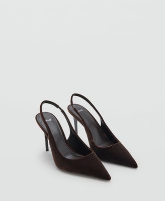 MANGO - Women's Velvet Heeled Shoes