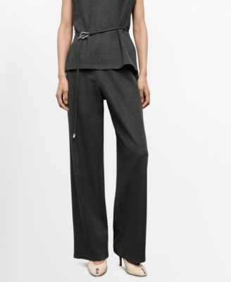 MANGO - Women's Elastic Waist Straight-Fit Pants